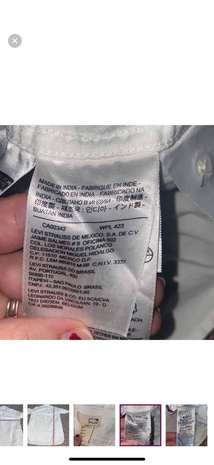 Levi's Levi’s small 1/4 button white blouse Size S / US 4 / IT 40 - 7 Thumbnail