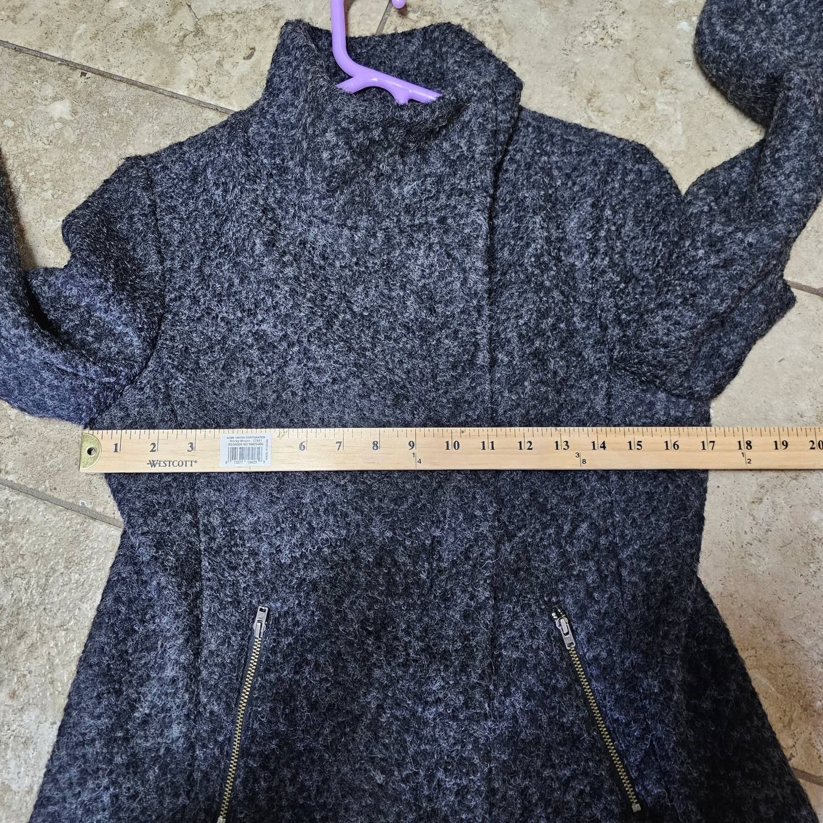 Loft Womens Loft Wool Blend Moto Jacket Black/Gray Size 6 Size M / US 6-8 / IT 42-44 - 8 Thumbnail