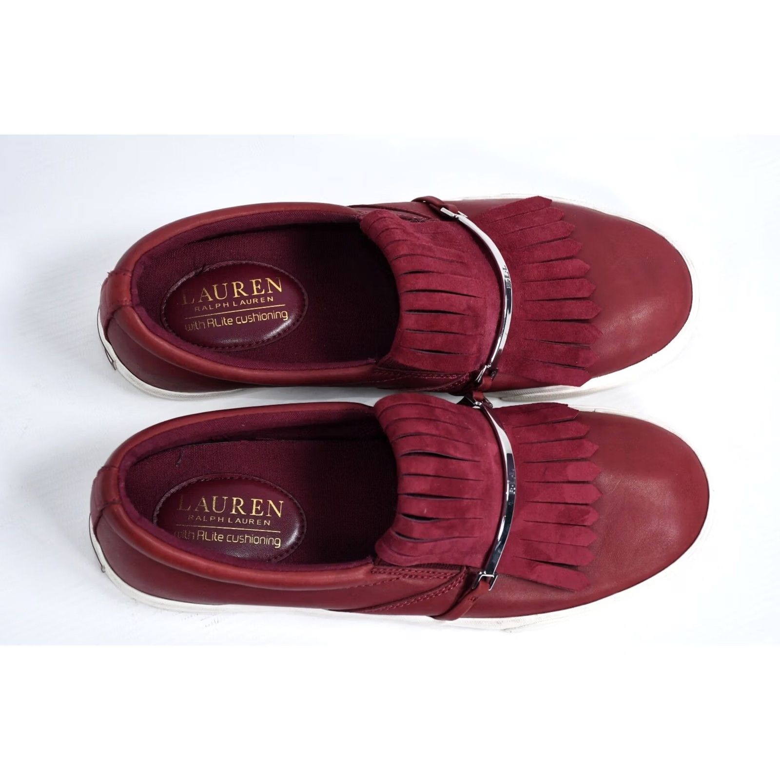 Ralph Lauren Ralph Lauren Reanna Leather Sneakers Fringe Women US 8 Size 39 Red Leather Fringe Sneakers Women's Casual Athletic Shoes Size US 6 / IT 36 - 6 Thumbnail
