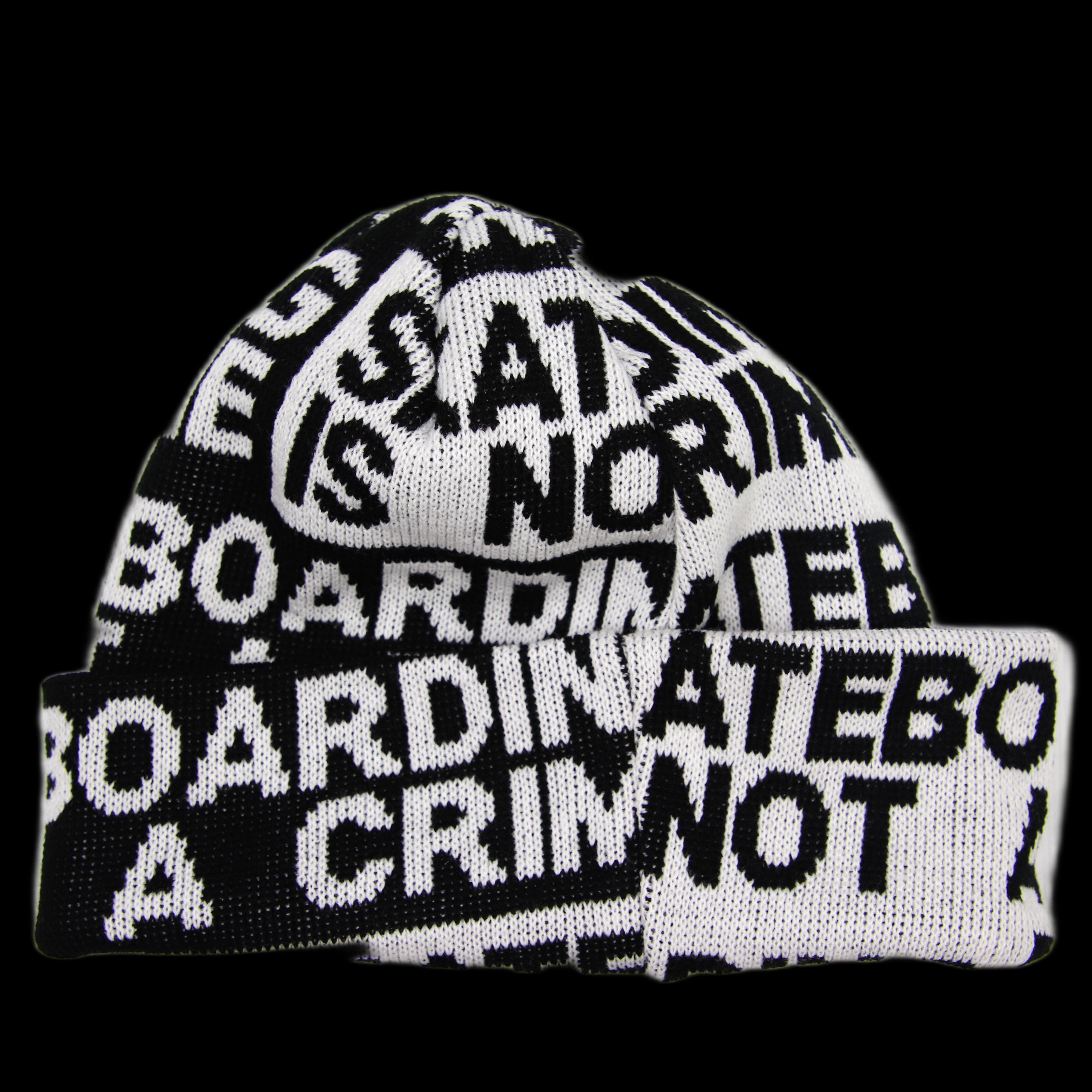 Santa Cruz Skateboards Santa Cruz Skateboarding Is Not A Crime Beanie White/Black Size ONE SIZE - 2 Thumbnail