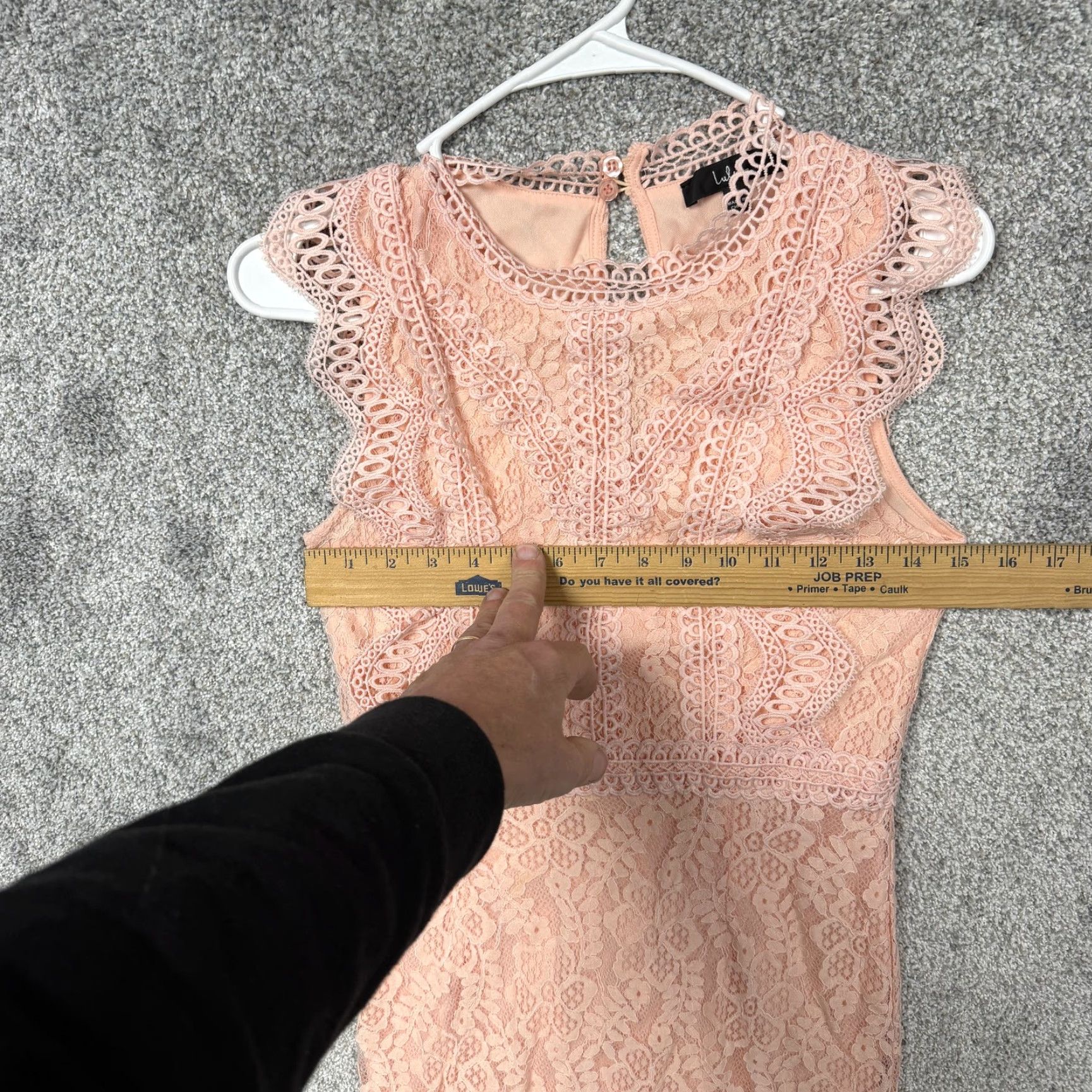 Lulus Dress XS Peach Lace Romantic Feminine Wedding Guest Cocktail Bridal  Shower
