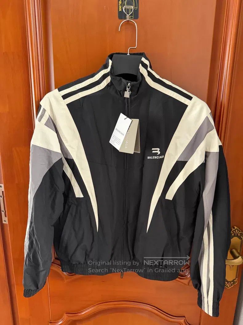 Balenciaga Balenciaga Black, White, and Grey Patchwork Dual-Stripe Sc Size US XS / EU 42 / 0 - 1 Thumbnail