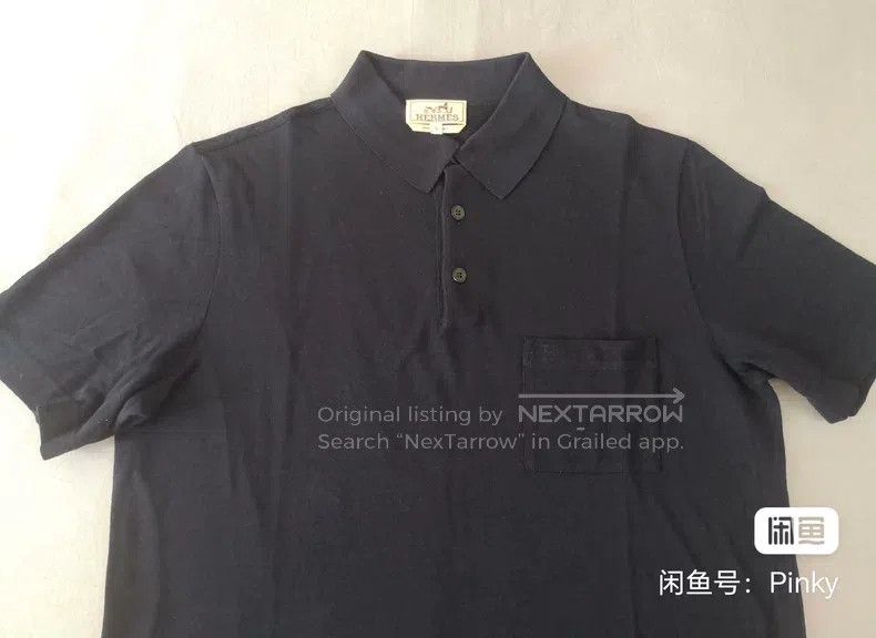 Hermes Hermes Men's short-sleeved polo shirt, dark blue Size US L / EU 52-54 / 3 - 3 Thumbnail