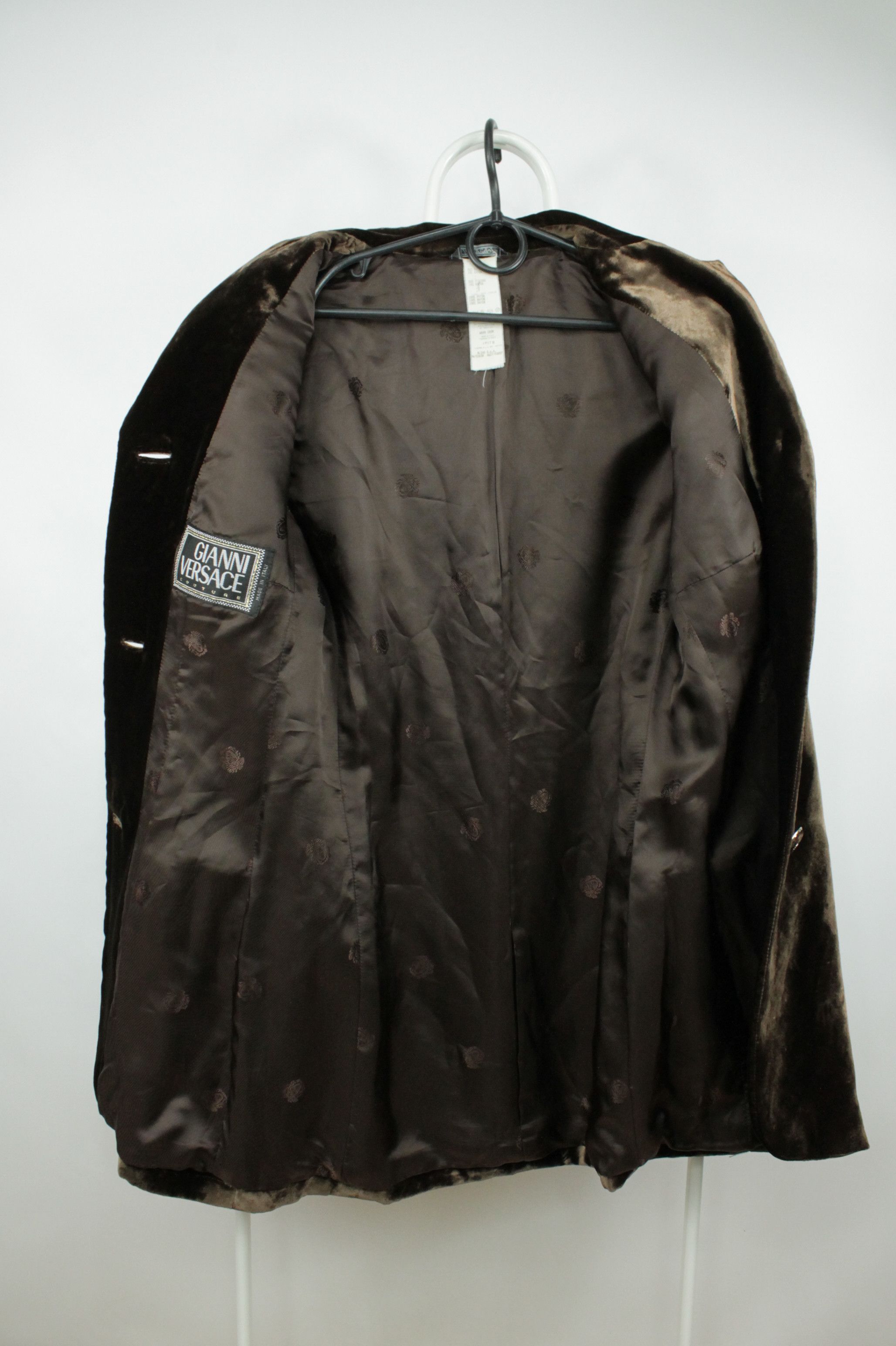Versace RARE Gianni Versace COUTURE Brown Velvet Long Blazer Jacket Size S / US 4 / IT 40 - 12 Thumbnail