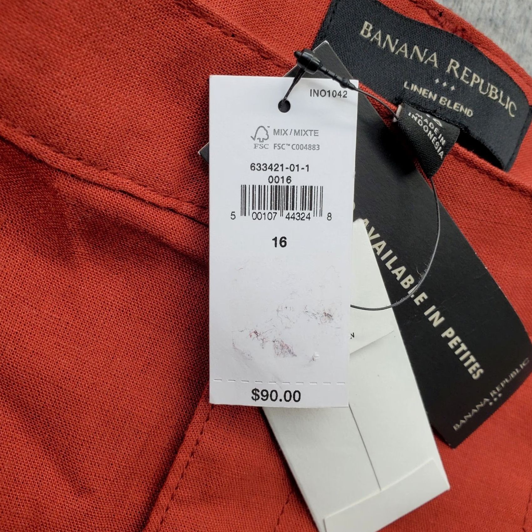 Banana Republic Banana Republic Womens Size 16P Red Linen Midi Skirt Petites A-Line Pleated Front Pockets ZipperButton Vented Size 38" / US 16 / IT 52 - 5 Thumbnail