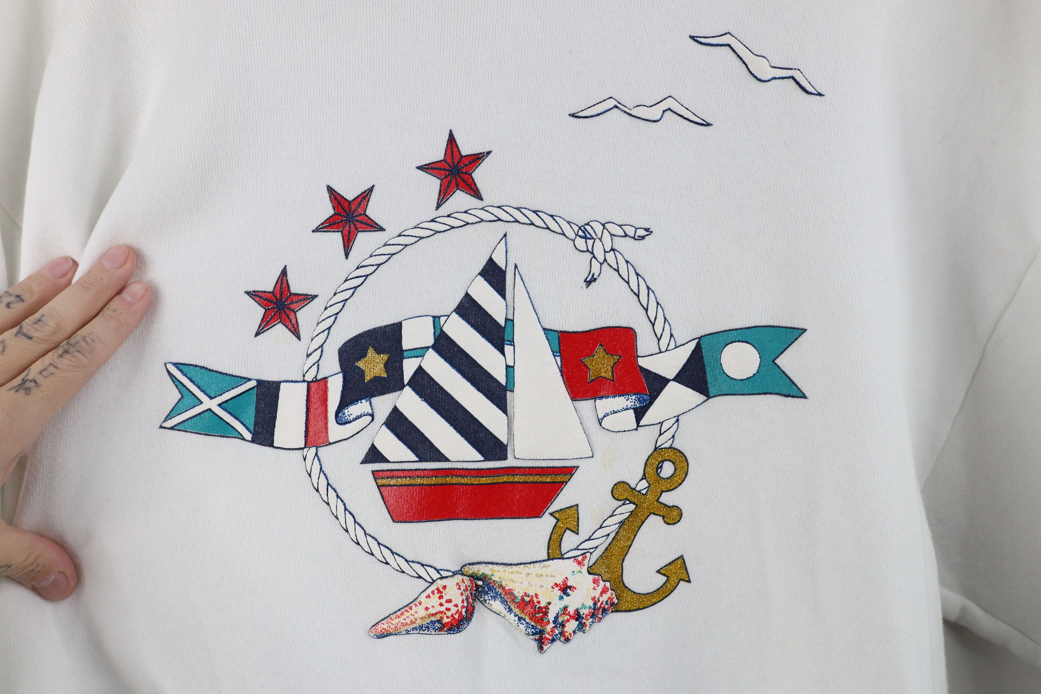 Vintage Vintage 90s Streetwear Sailing Collared Sweatshirt USA Size M / US 6-8 / IT 42-44 - 4 Thumbnail