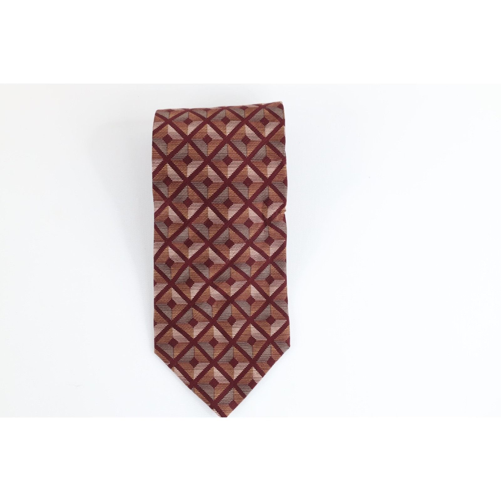 Vintage Vintage 90s Streetwear Geometric Diamond Box Neck Tie Size ONE SIZE - 1 Thumbnail