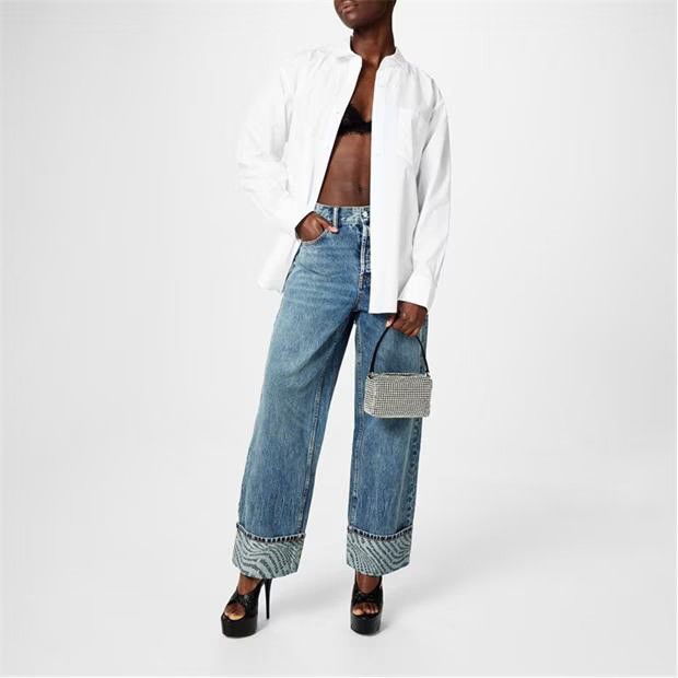Alexander Wang o1g2r1mq0824 Size: OS / Heiress Crystal Medium Pouch White Size ONE SIZE - 6 Thumbnail