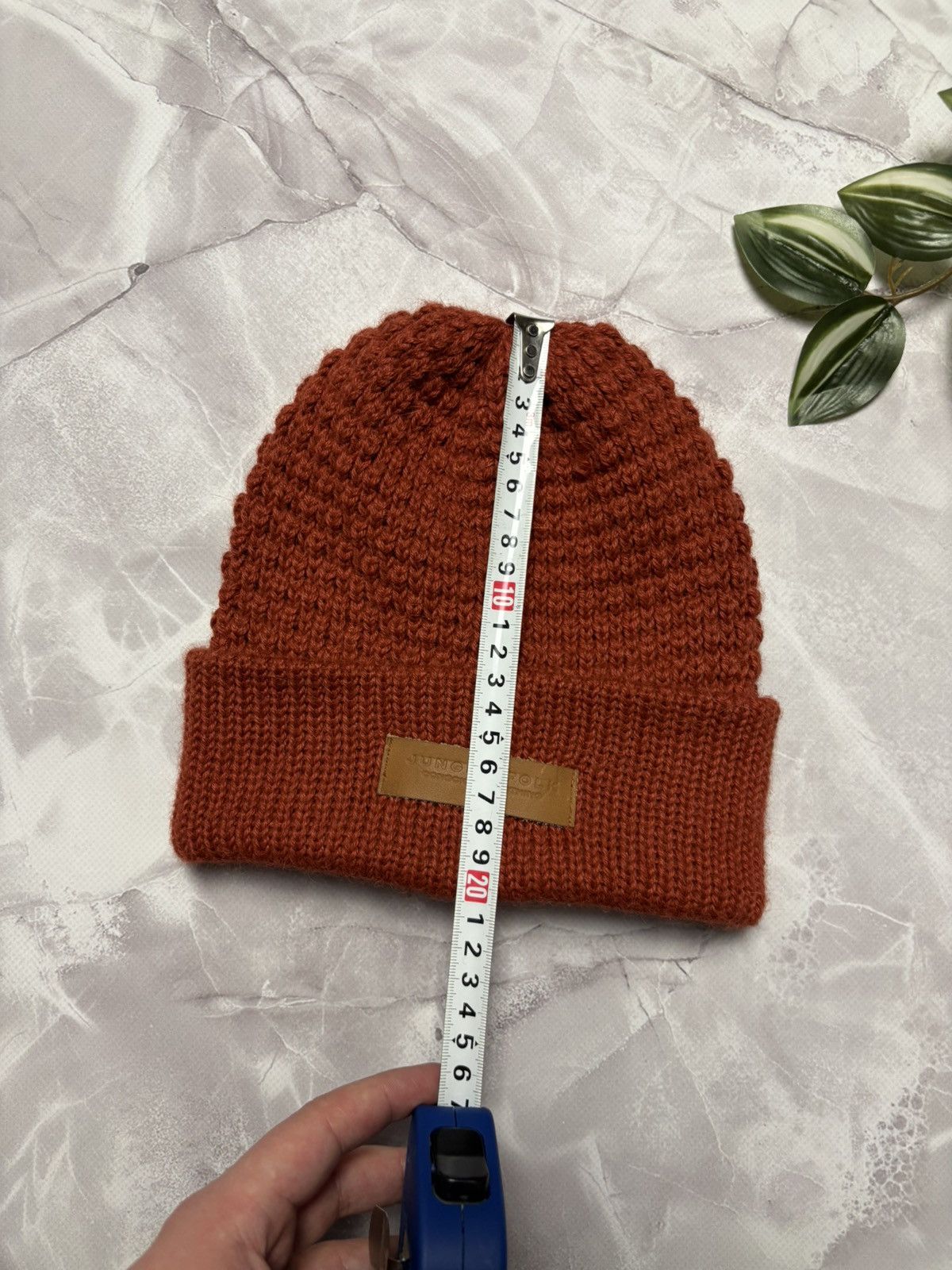 Other Jungle Folk Beanie Hat Wool Knit Terracotta Leather Logo Size ONE SIZE - 7 Thumbnail