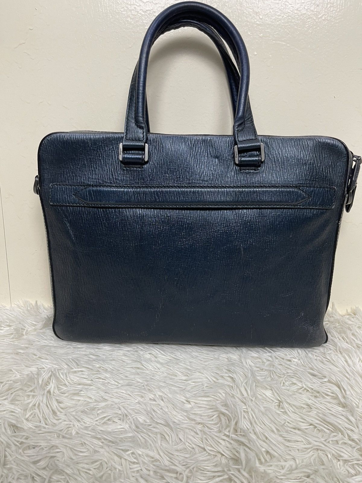 Salvatore Ferragamo Salvatore Ferragamo Blue Leather Briefcase Size ONE SIZE - 2 Thumbnail