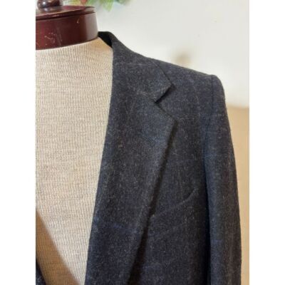 Farah Luxury Charcoal Gray Windowpane Wool Sport Coat Blazer Class Size 40R - 3 Thumbnail