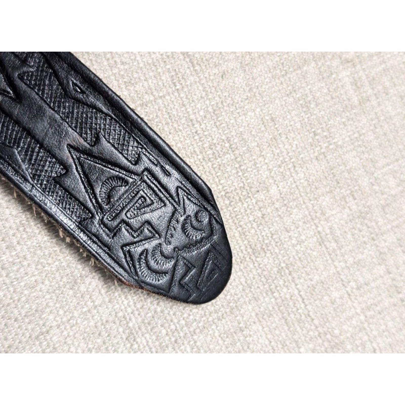 Vintage VINTAGE Handcrafted belt SCORPION leather 42 black Western belt Men Size 42 - 6 Thumbnail