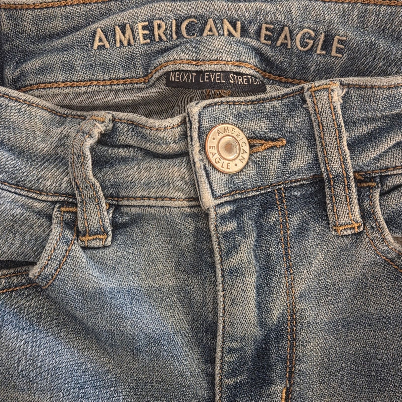 American Eagle Outfitters American Eagle Blue Distressed Denim Jeans - Size 00 Size 24" / US 00 / IT 34 - 4 Thumbnail