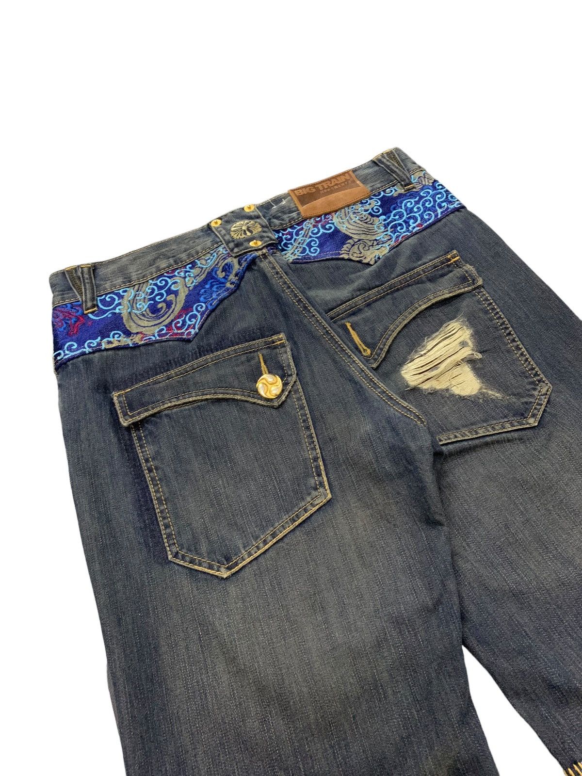 Japanese Brand × Kapital Osaka Big Train Japan Distressed Loose Crafted Jeans Size US 32 / EU 48 - 4 Thumbnail