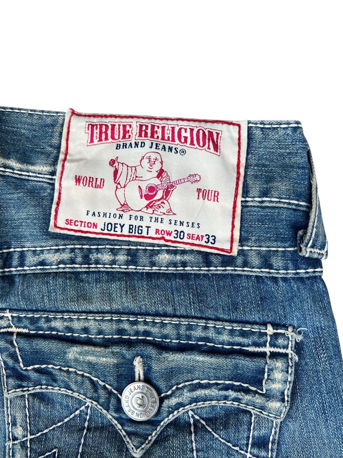 True Religion VTG Y2K True Religion Joey Big T Distress Denim Flare Jeans Size US 30 / EU 46 - 19 Thumbnail
