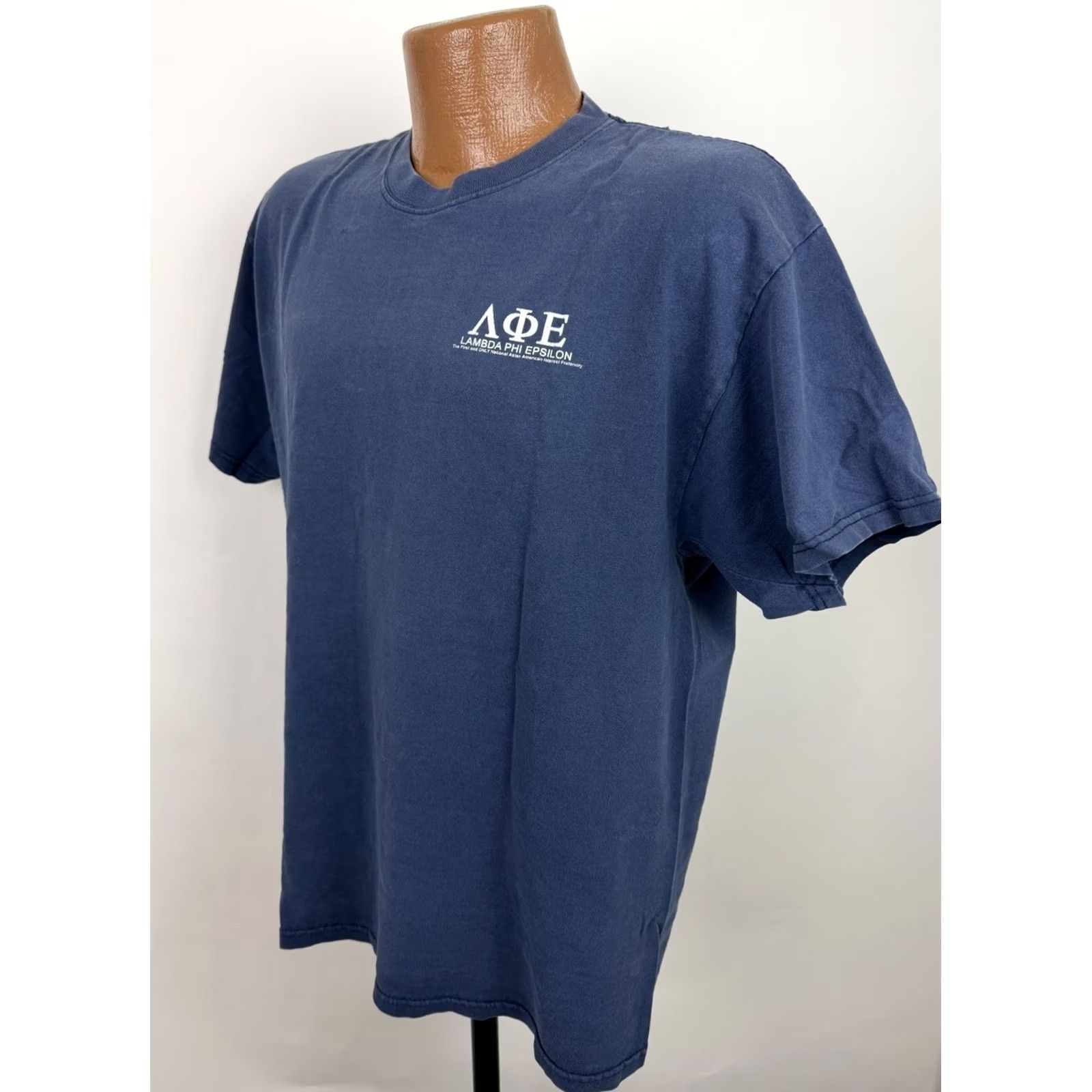 Vintage Vintage Fraternity Shirt Mens Large 90s Y2K Faded Navy Blue Size US L / EU 52-54 / 3 - 7 Thumbnail