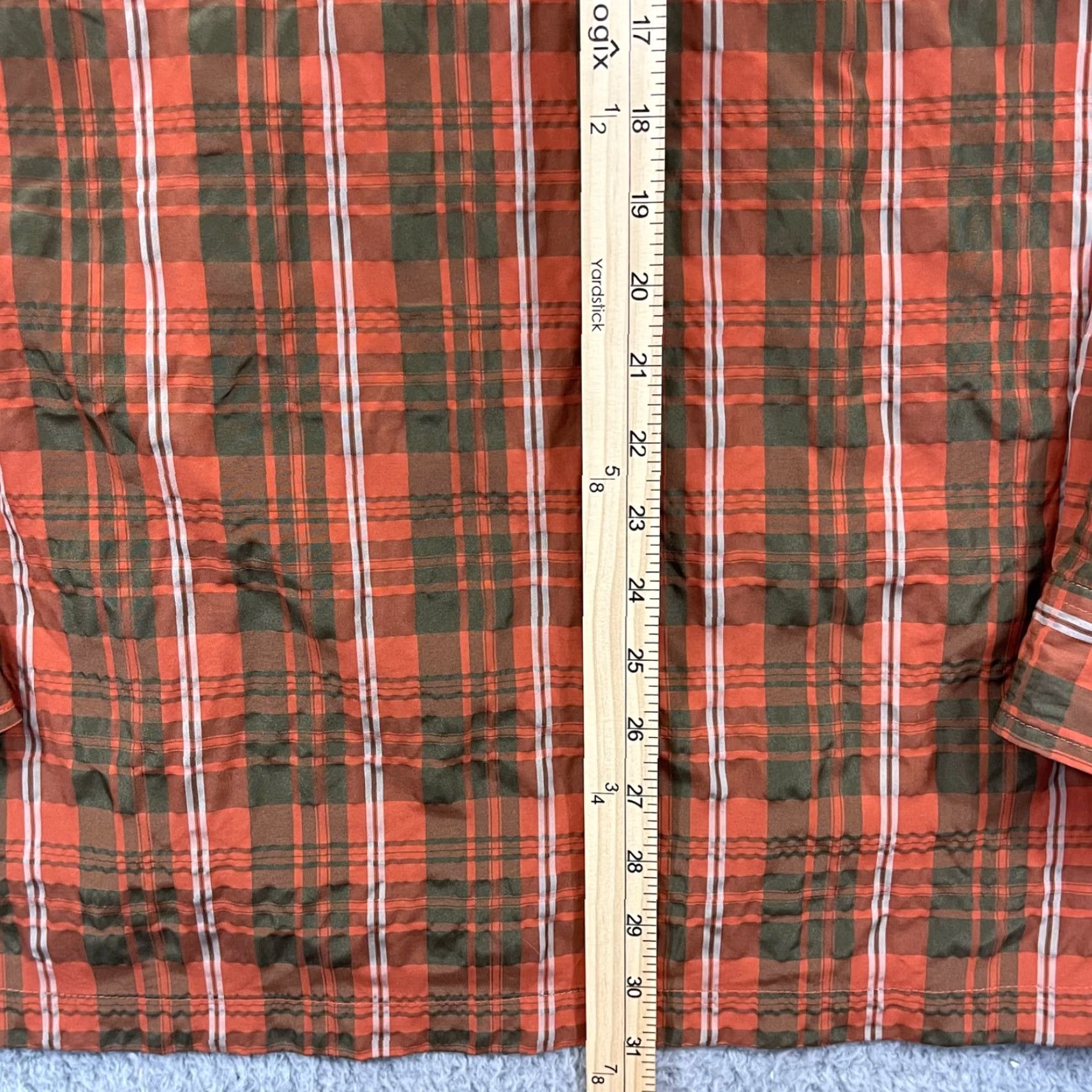 Vintage VINTAGE LL Bean Shirt Mens Large Orange Casual Button Plaid Check Long Sleeve Nylon Size US L / EU 52-54 / 3 - 7 Thumbnail