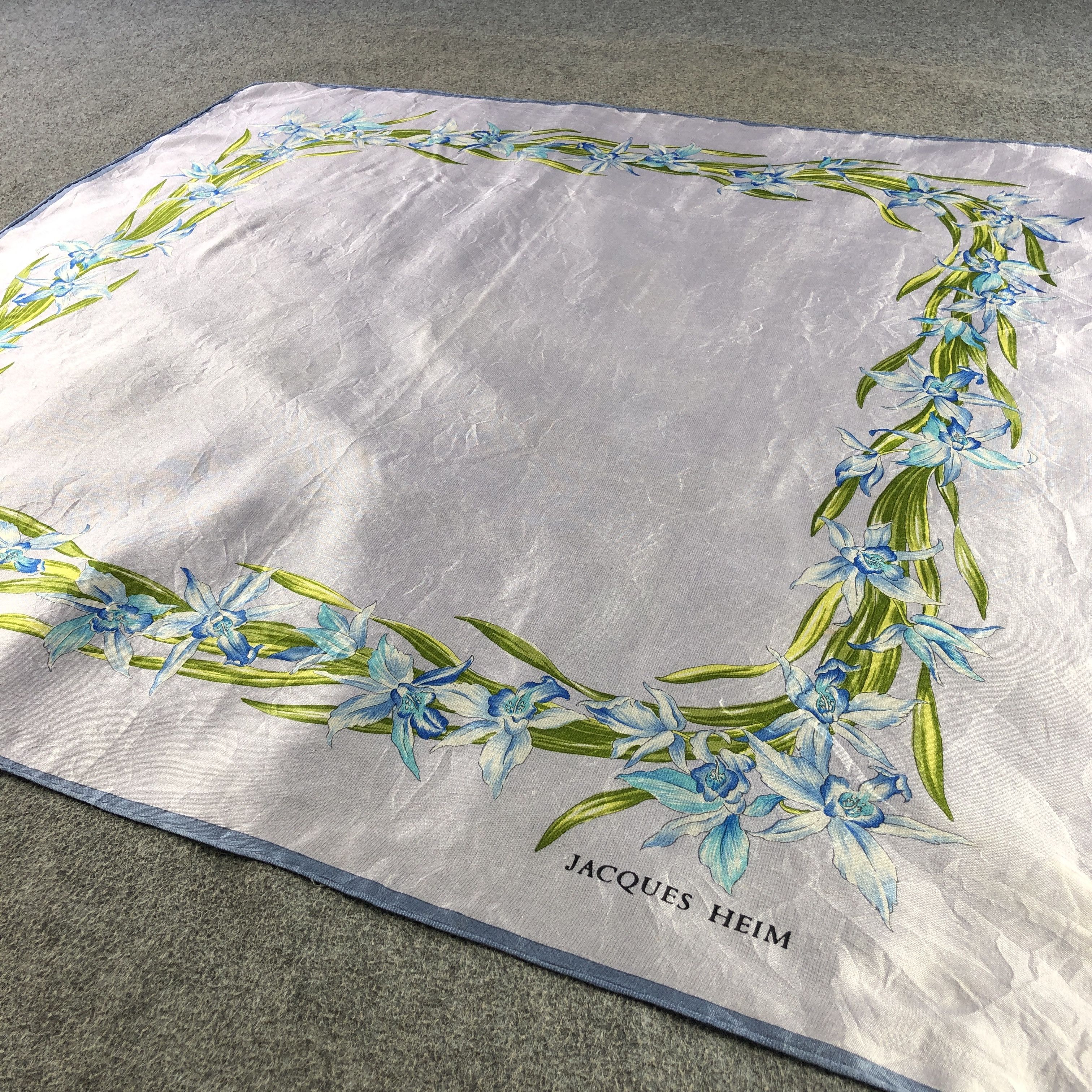 Japanese Brand Vintage Jacques Heim Floral Silk Scarf M1174 Size ONE SIZE - 3 Thumbnail