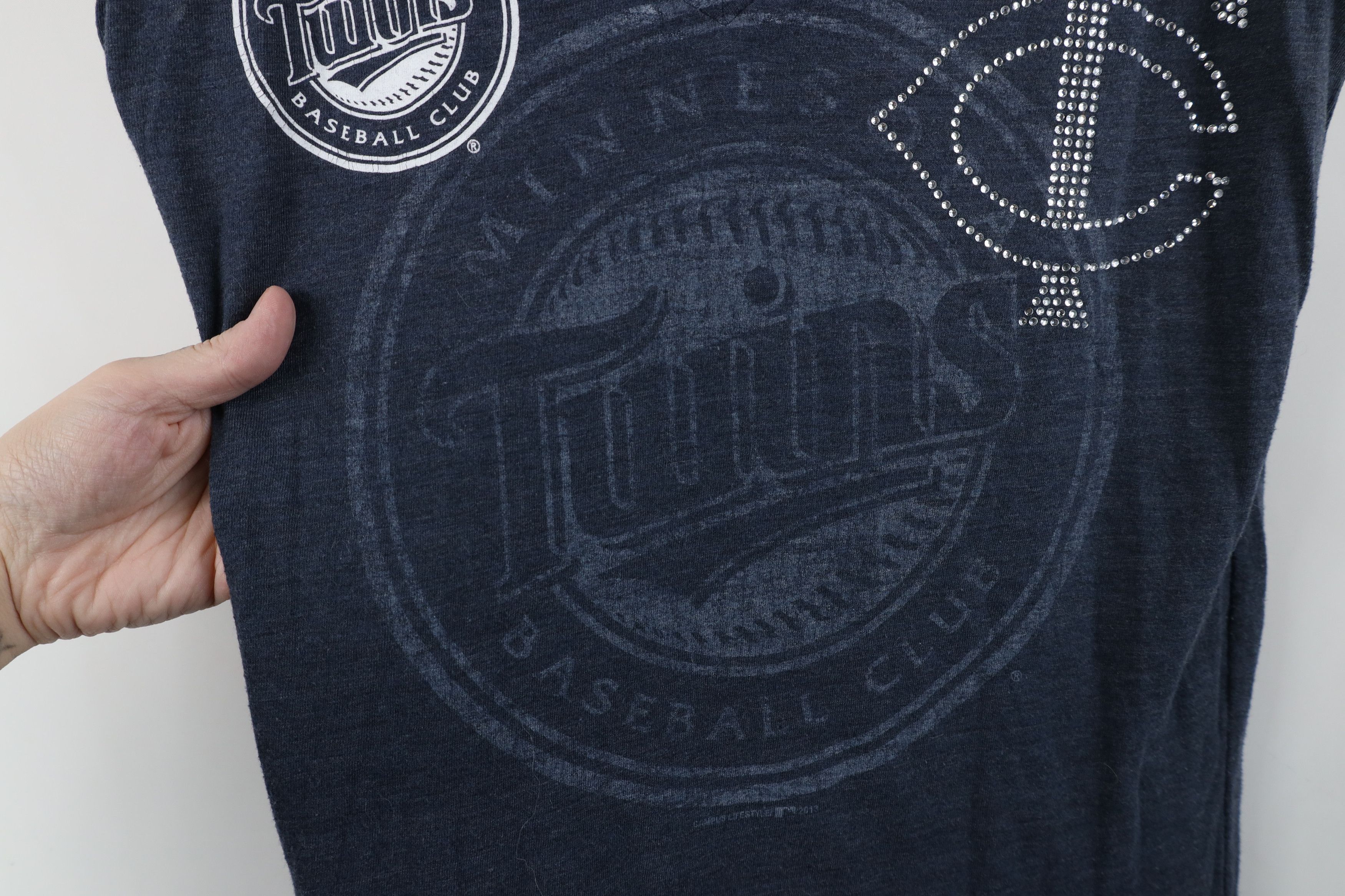 Vintage Retro Y2K Twins Baseball Jersey Knit V-Neck T-Shirt Size M / US 6-8 / IT 42-44 - 7 Thumbnail