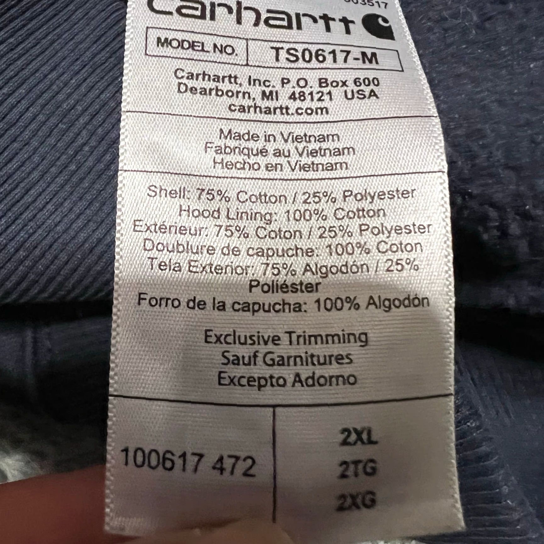 Carhartt Carhartt Hoodie Mens 2XL Relaxed Rain Defender Force Blue Workwear Sweatshirt Size US XXL / EU 58 / 5 - 8 Thumbnail