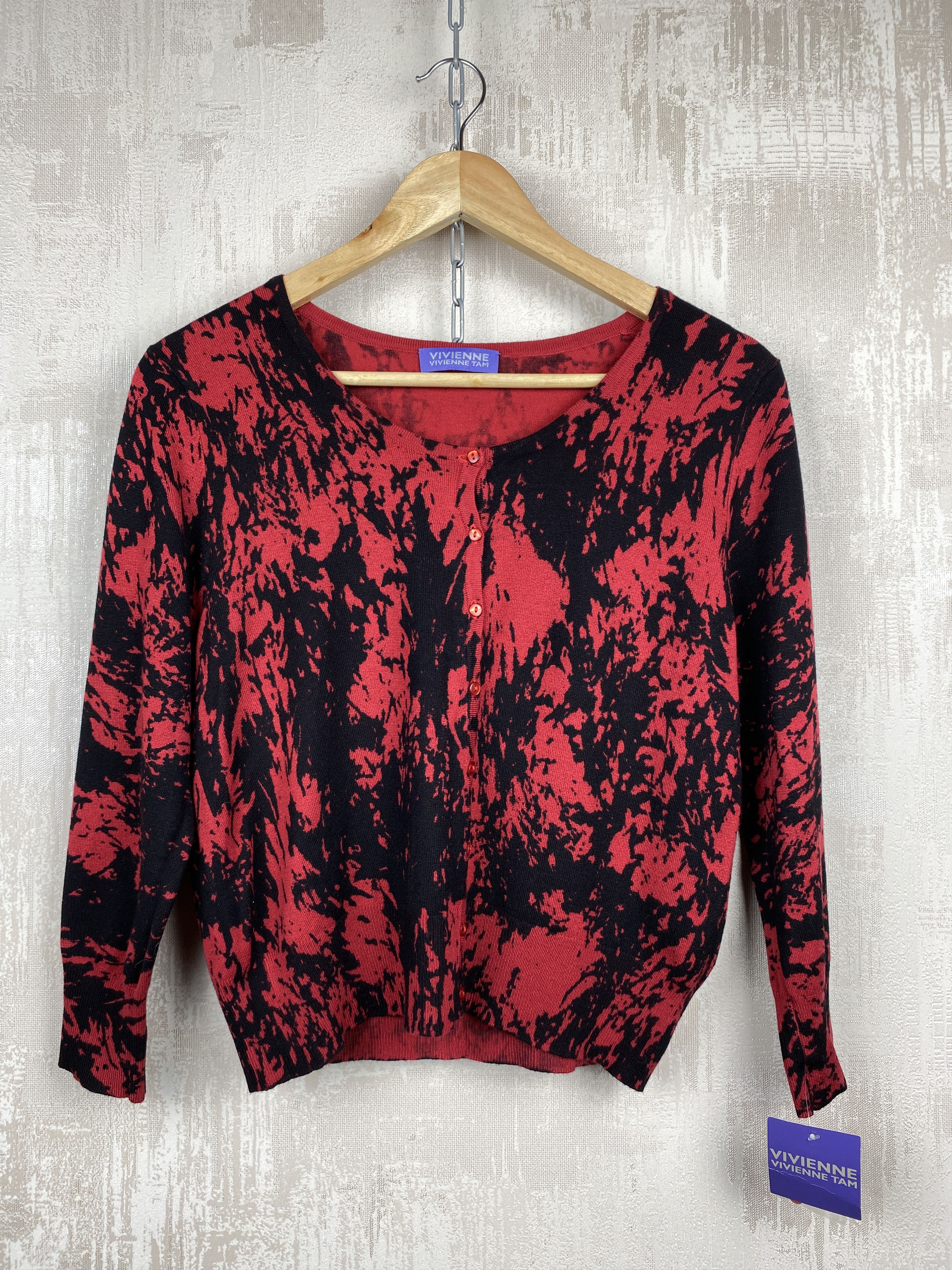 Vivienne Tam Vivienne Vivienne Tam Cropped Red Splatter Sweater Cardigan Size S / US 4 / IT 40 - 3 Thumbnail