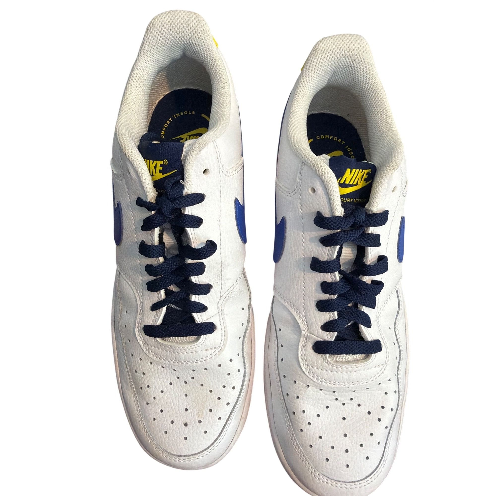 Nike Nike Court Vision Low Sneakers White Hyper Royal Blue Yellow Size US 10 / EU 43 - 2 Thumbnail