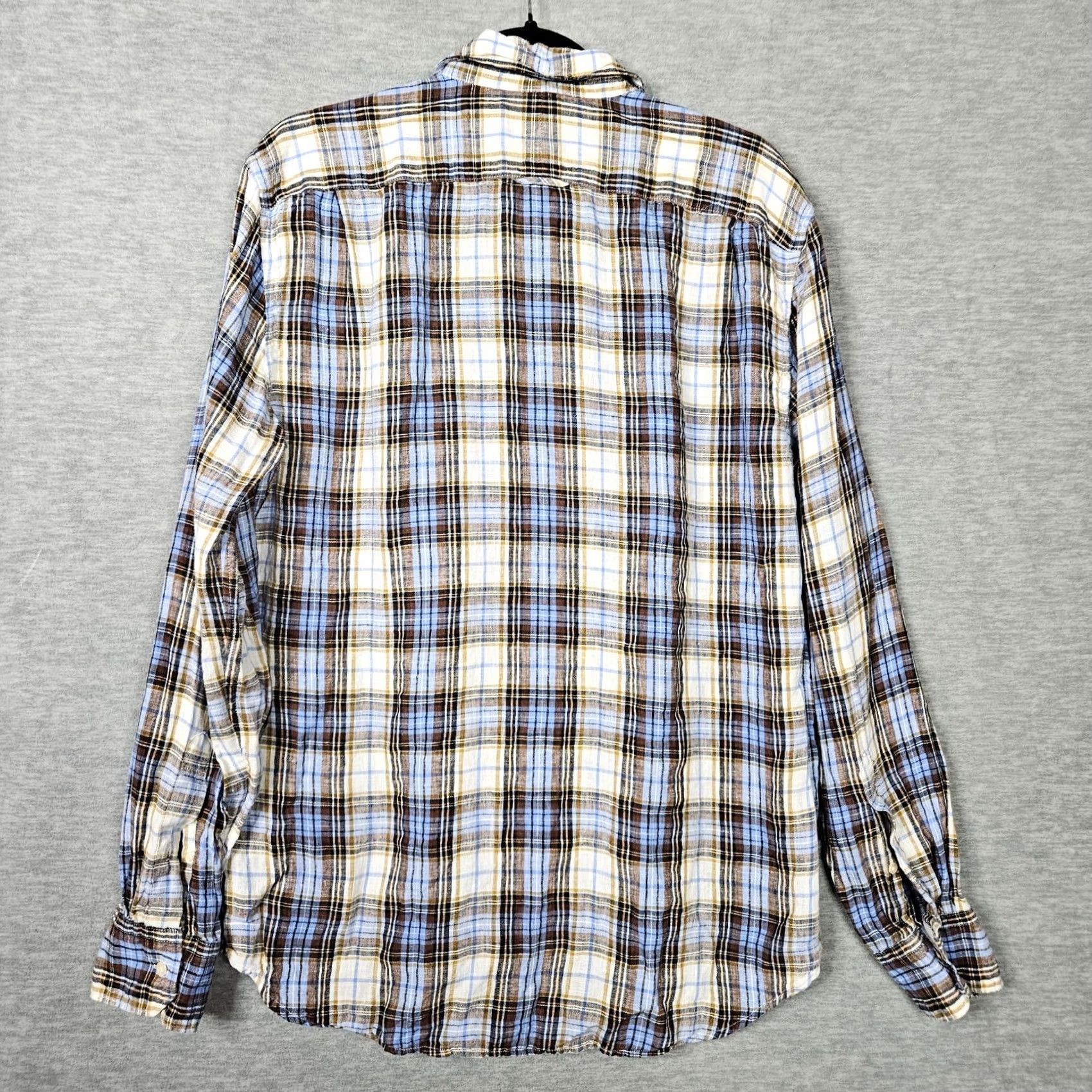Vince Vince Shirt Button-Up Long Sleeve Plaid Multicolor Linen 100% Size L Mens Regular Modern Colorful Dress Casual Size US L / EU 52-54 / 3 - 5 Thumbnail