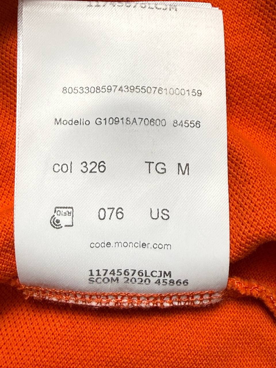 Moncler Moncler Classic Logo Orange Polo Shirt Size US M / EU 48-50 / 2 - 10 Thumbnail