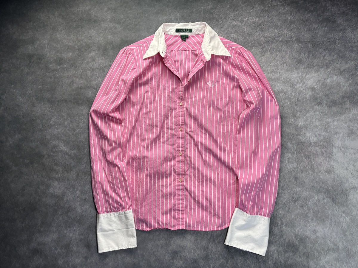 Polo Ralph Lauren 2000s Vintage Ralph Lauren Polo Shirt Striped Pink 90s Prep Size L / US 10 / IT 46 - 12 Thumbnail