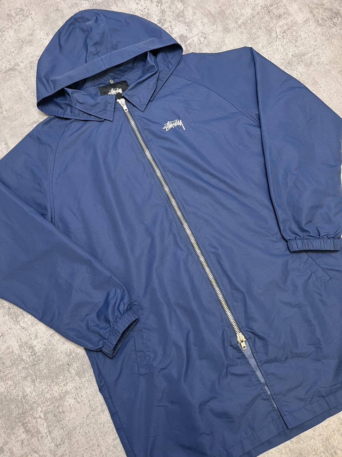 Stussy Stussy Navy Nylon Full-Zip Jacket XL w/ Detachable Hood Size US XL / EU 56 / 4 - 6 Thumbnail