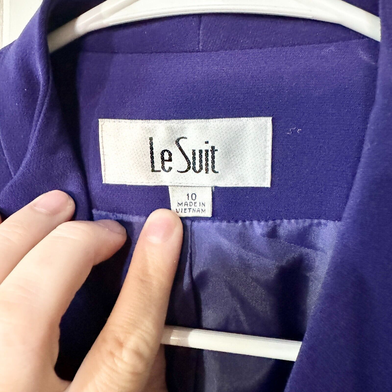 Vintage Vintage Le Suit Purple Flutter Pocket Polyester Blazer 10c Size L / US 10 / IT 46 - 3 Thumbnail