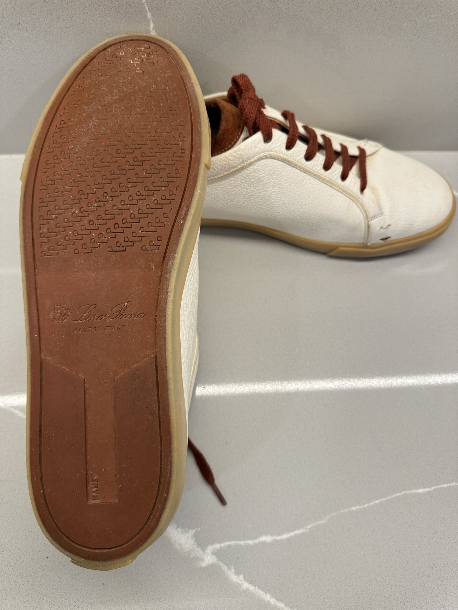 Loro Piana Loro Piana - Freetime Walk - White Leather Low Sneakers Size US 9.5 / EU 42-43 - 6 Thumbnail