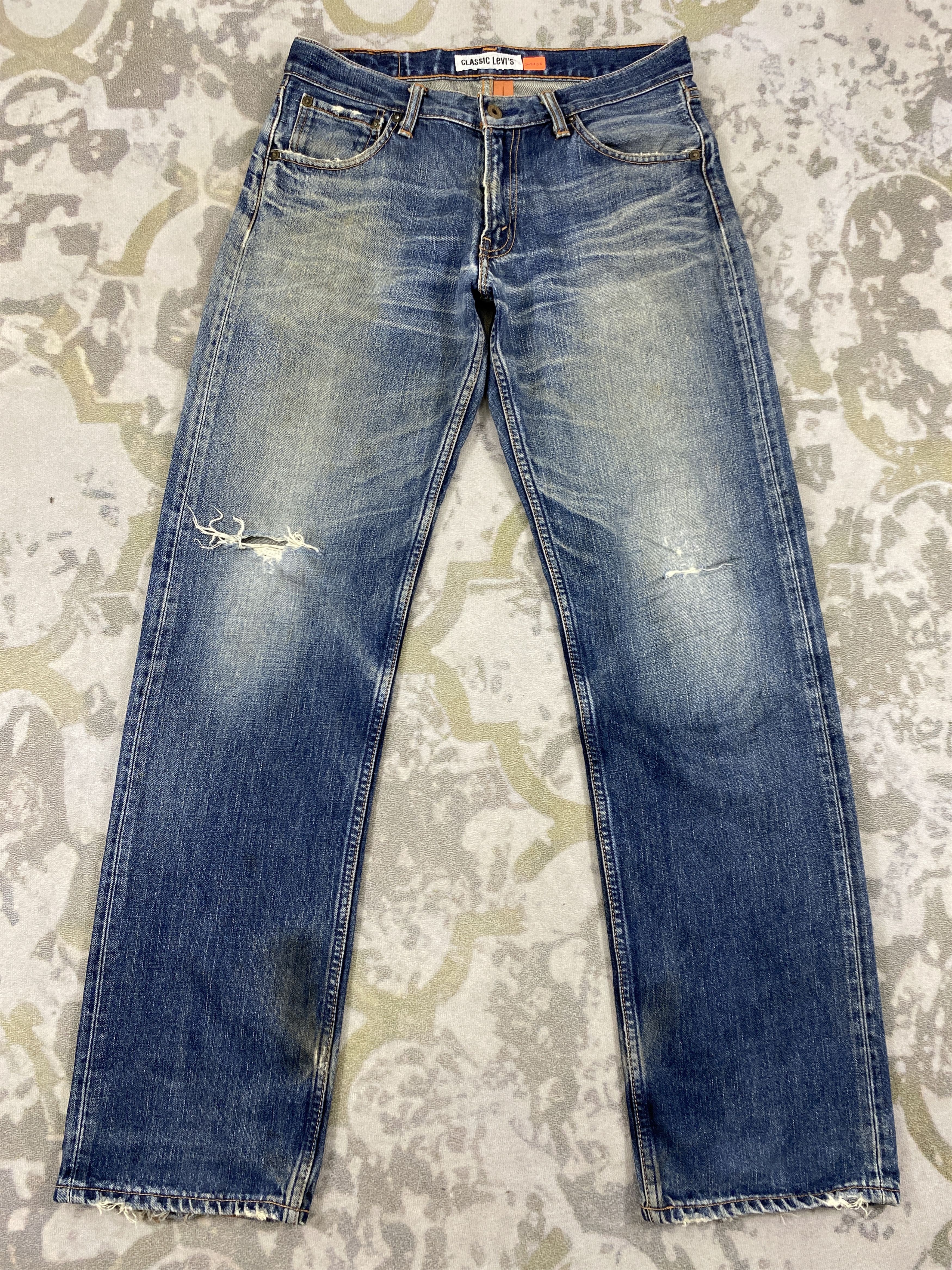 image of Distressed Denim x Levis Vintage Levi's 503 Distressed Blue Jeans 33X33.5- Jn3825 in Blue Distresse