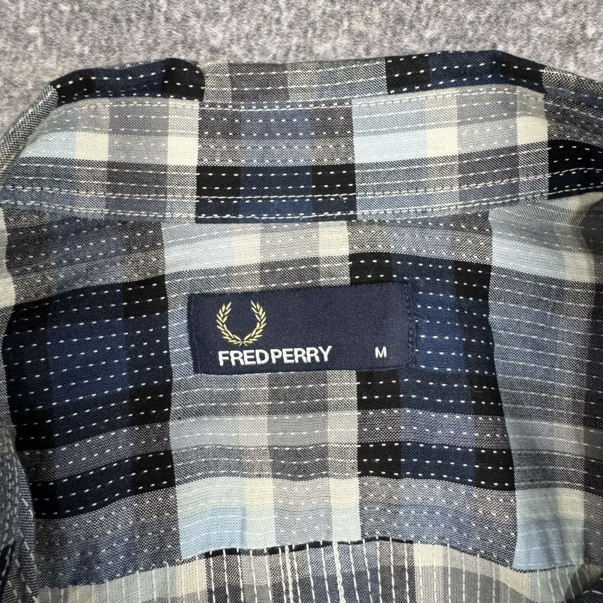 Fred Perry Fred Perry Men's Plaid Button-Down Shirt - Size M -Blue/Grey Size US M / EU 48-50 / 2 - 3 Thumbnail