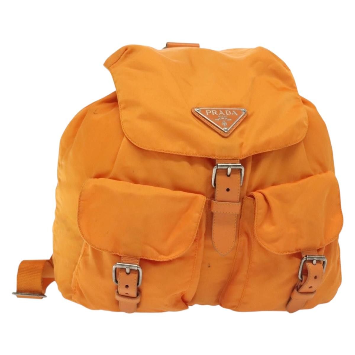Prada PRADA Backpack Nylon Orange Silver Size ONE SIZE - 1 Thumbnail