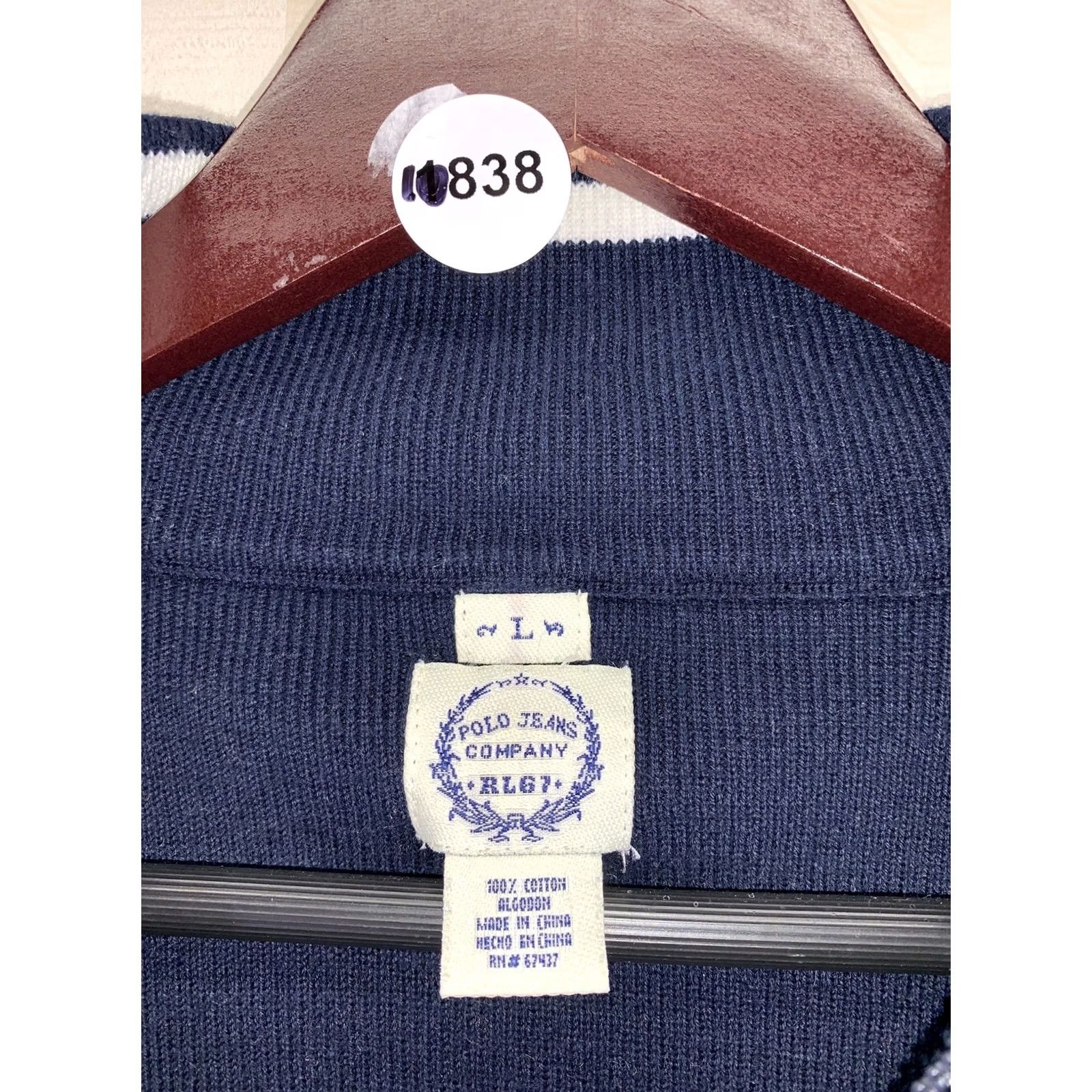 Vintage VINTAGE Polo Jeans Company Teens Womens Large 1/4 Zip Navy Sweater-10838 Size L / US 10 / IT 46 - 4 Thumbnail