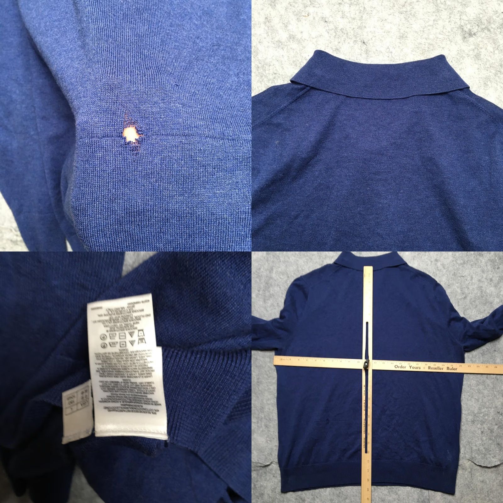 Brooks Brothers Brooks Brothers Sweater Mens Large Blue Long Sleeve Polo Knit Italian Yarn Sweater Polo Collar Mens L Blue Knit Pullover Ribbed Cuff/Hem Solid - Size US L / EU 52-54 / 3 - 8 Thumbnail