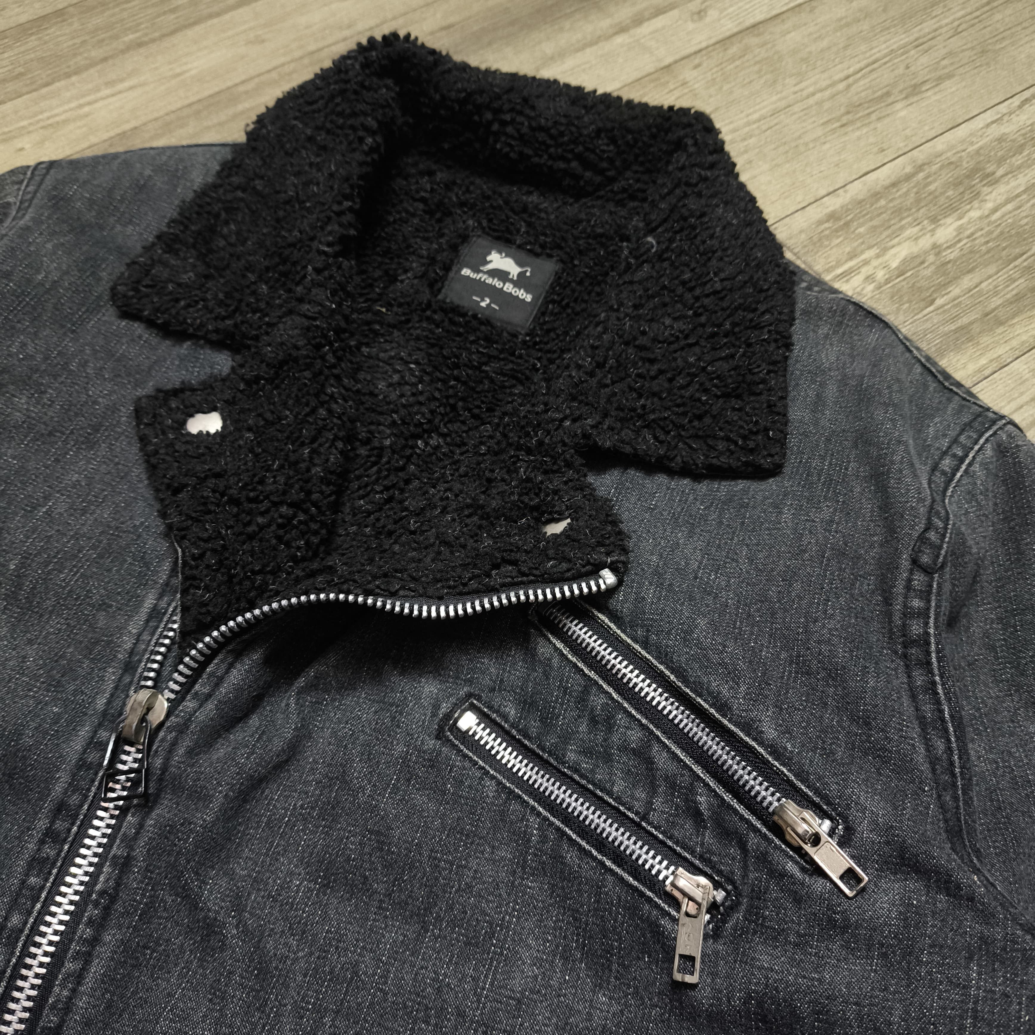 14th Addiction Buffalo Bobs Denim Sherpa Bikers Jacket midas Size US M / EU 48-50 / 2 - 4 Thumbnail