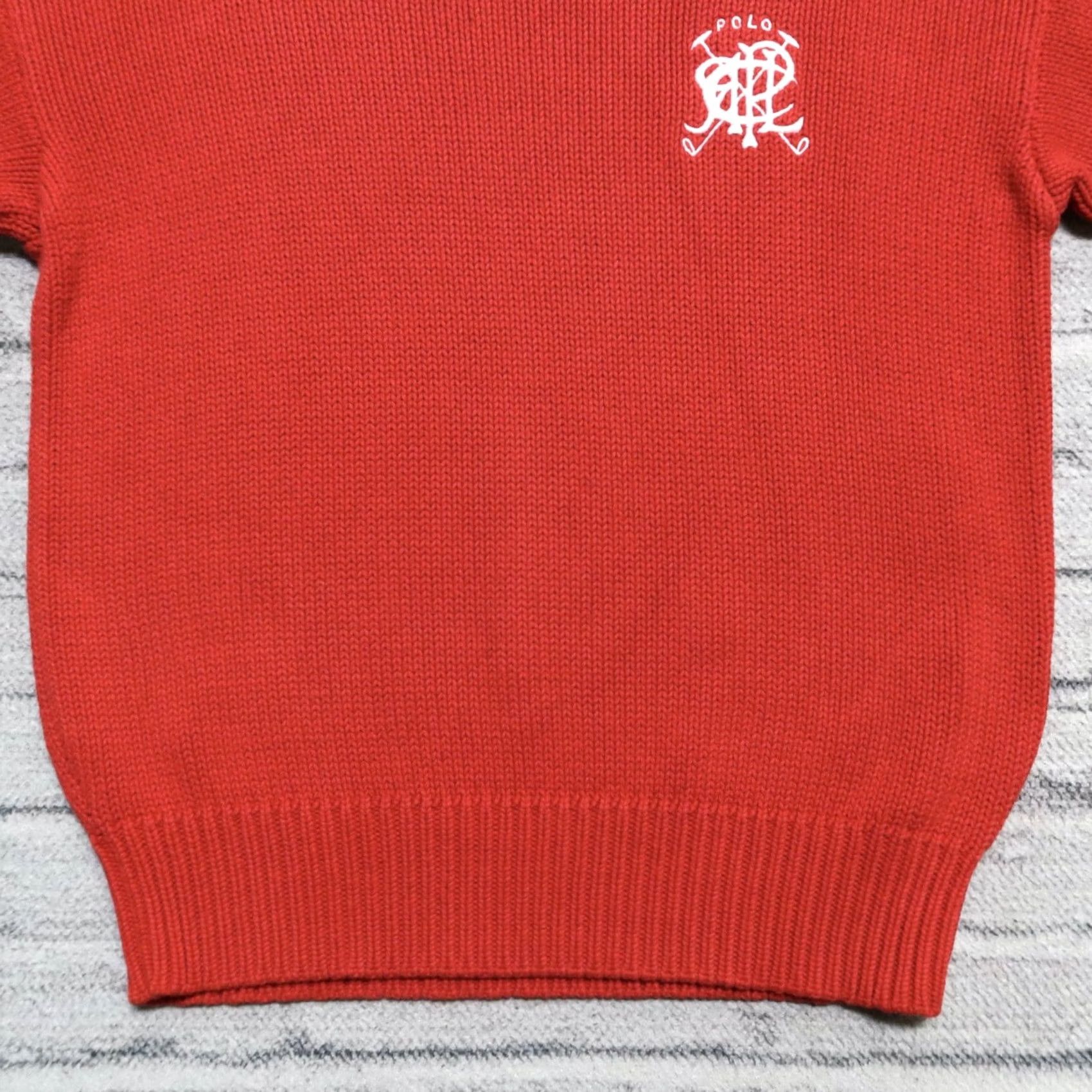 Ralph Lauren Vintage Ralph Lauren Logo Knit Sweater Shirt Men S Red 90s Size US S / EU 44-46 / 1 - 3 Thumbnail