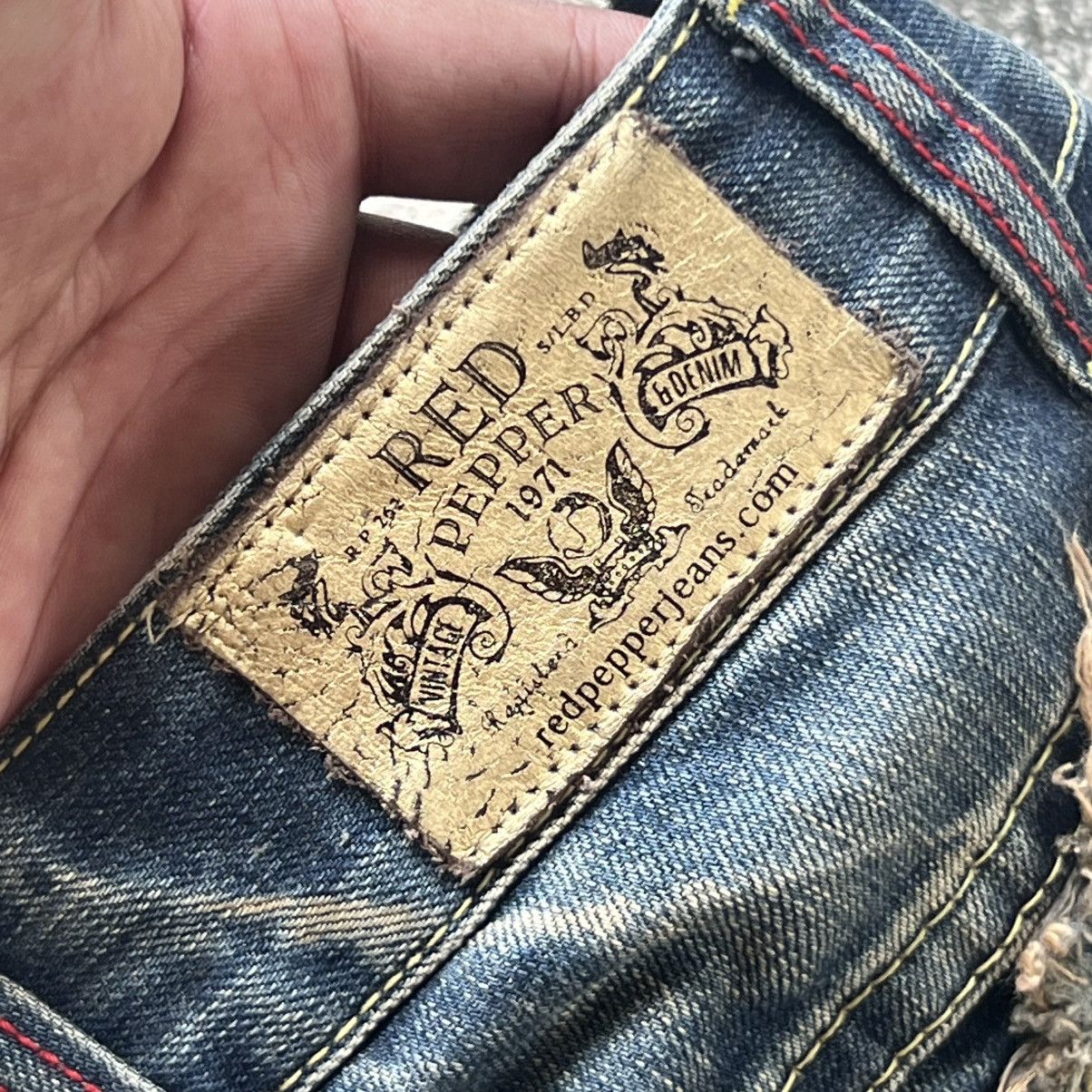 Japanese Brand “RED PEPPER” DISTRESS/FADED BLUE JEANS Size US 30 / EU 46 - 19 Thumbnail