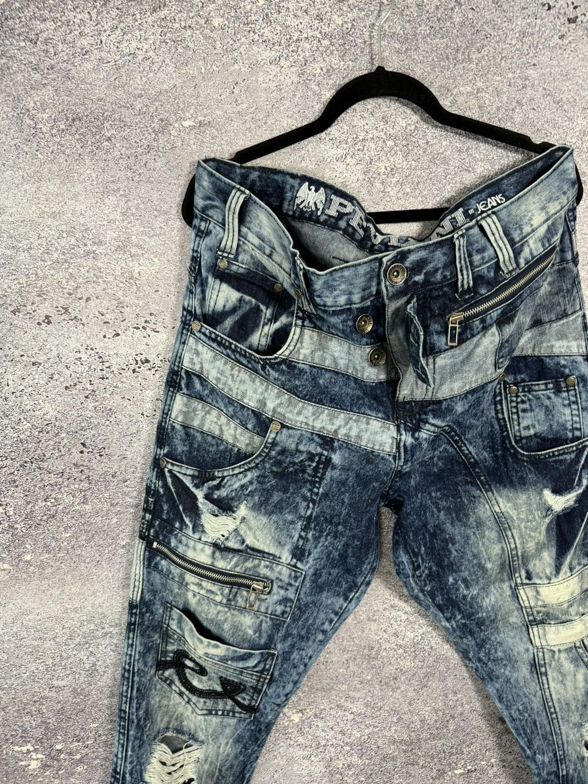 Designer × Japanese Brand × Vintage PEVIANI Jeans Men's Size 36 Moto Acid Wash Straight Size US 36 / EU 52 - 2 Thumbnail