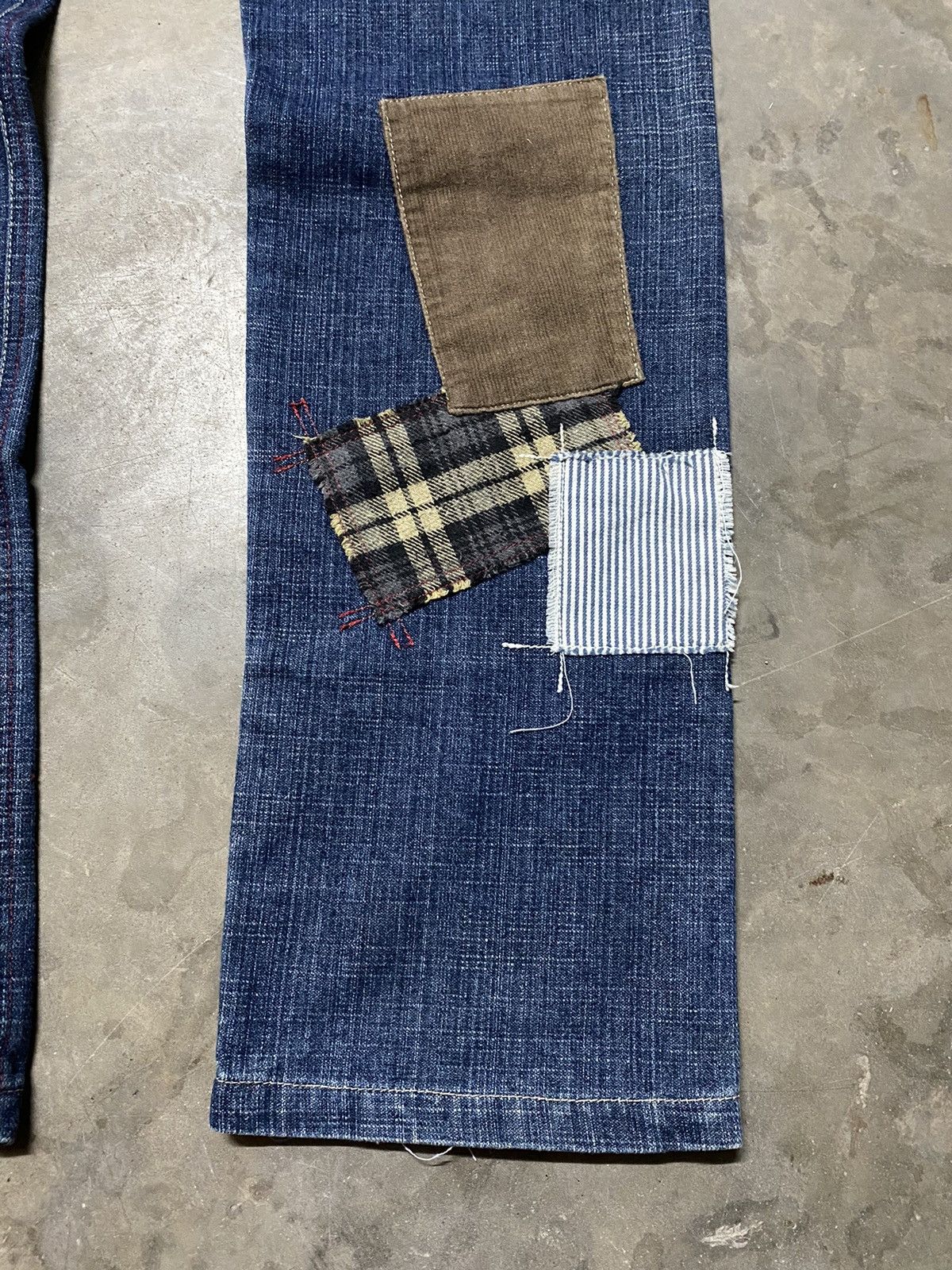 Hysteric Glamour × Japanese Brand × Tornado Mart Baggy Jeans Bandana Denim Patch Work Rockabilly Size US 31 - 18 Thumbnail