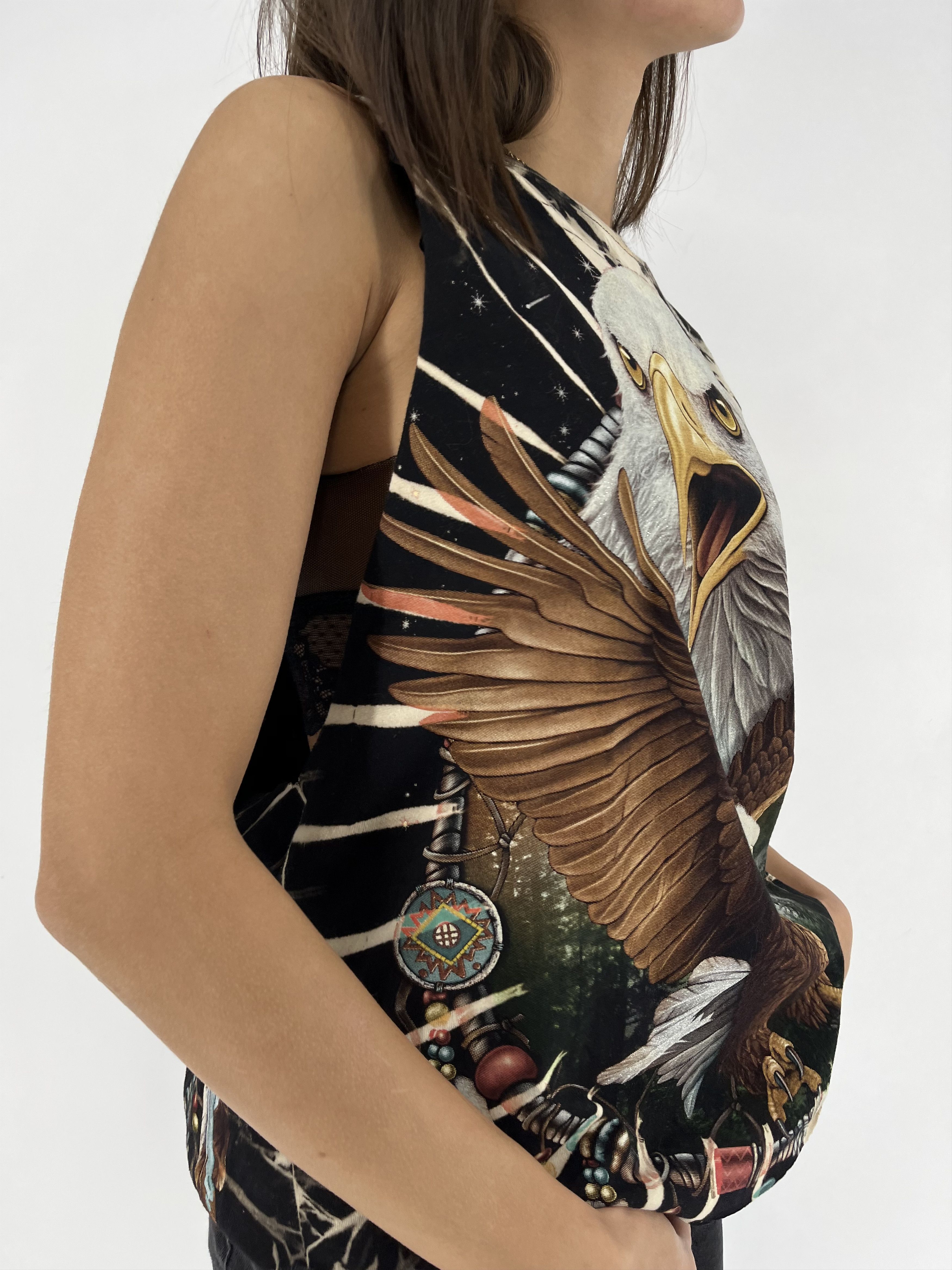 Vintage Cool T-shirt with eagle neon print in Harley style Size L / US 10 / IT 46 - 5 Thumbnail