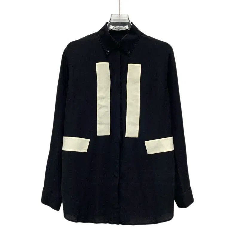 Givenchy Givenchy Black and White Colorblock Silk Revere Collar Lon Size XS / US 0-2 / IT 36-38 - 1 Thumbnail