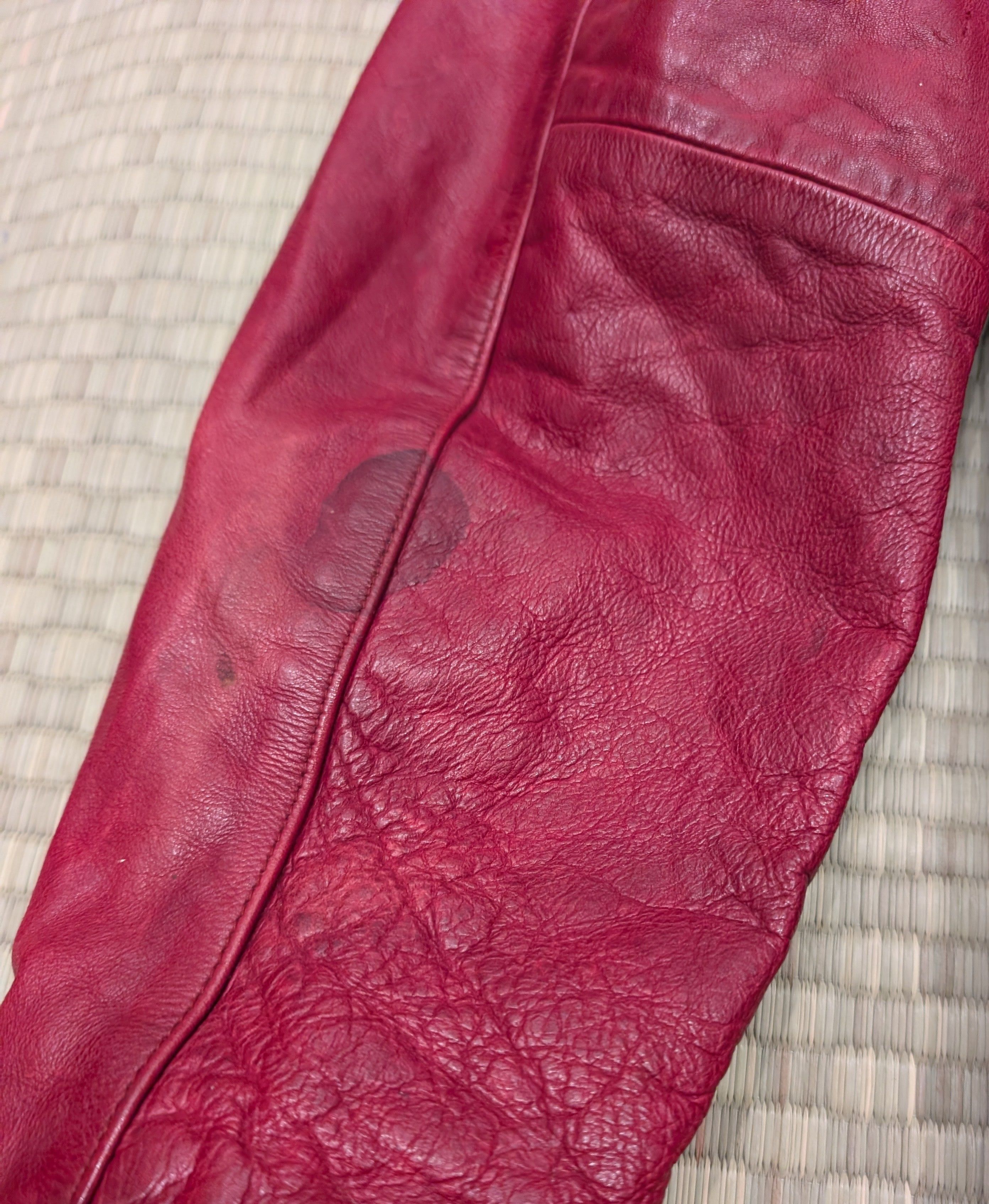 Gap GAP (PRODUCT) RED Leather Motorcycle Jacket Size US M / EU 48-50 / 2 - 7 Thumbnail