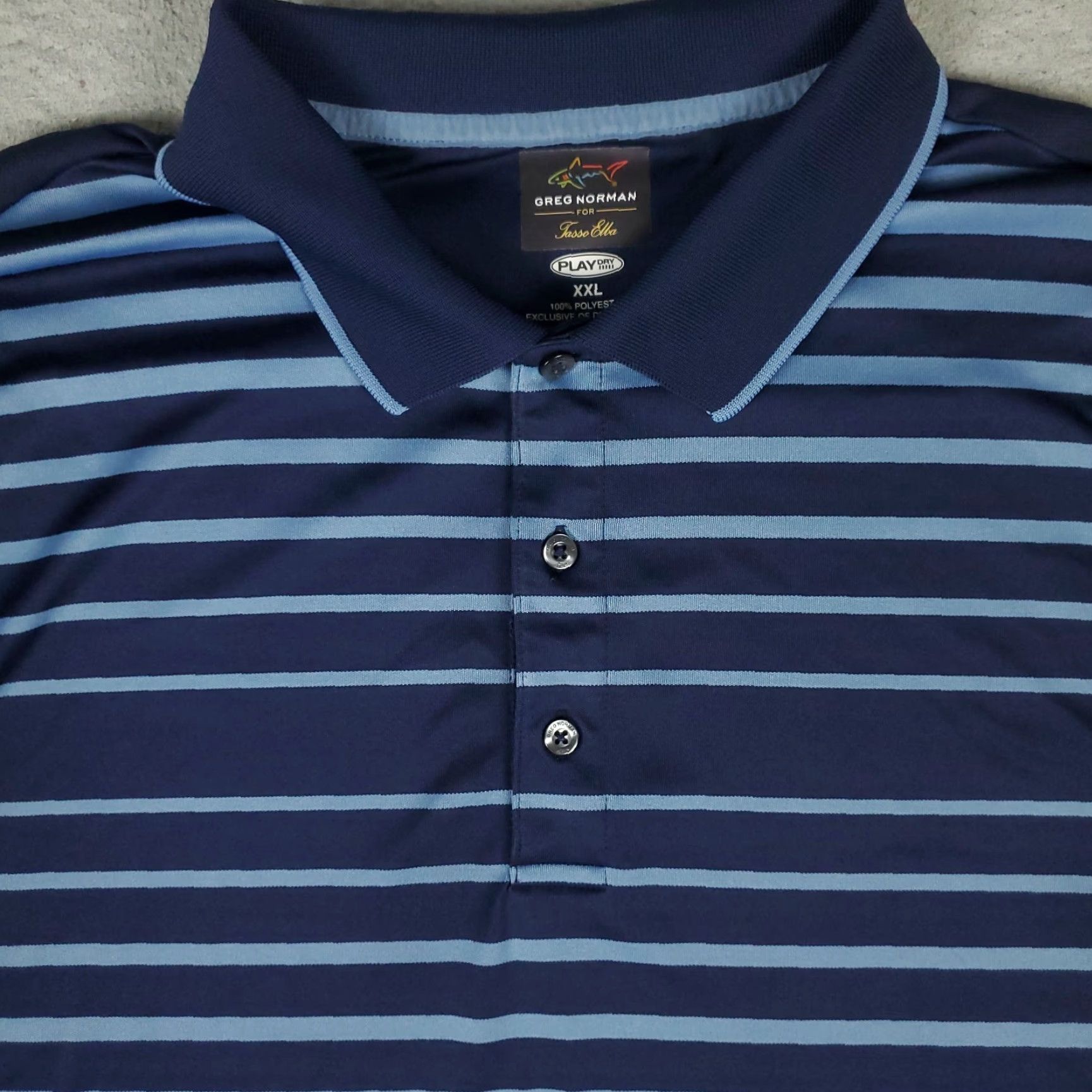 Vintage Greg Norman Polo Shirt Mens 2XL Blue Striped Golf Casual Short Sleeve Button Collared Polo Shirt 2XL Blue Striped Greg Norman Mens 2XL Polo Shirt Size US XXL / EU 58 / 5 - 2 Thumbnail
