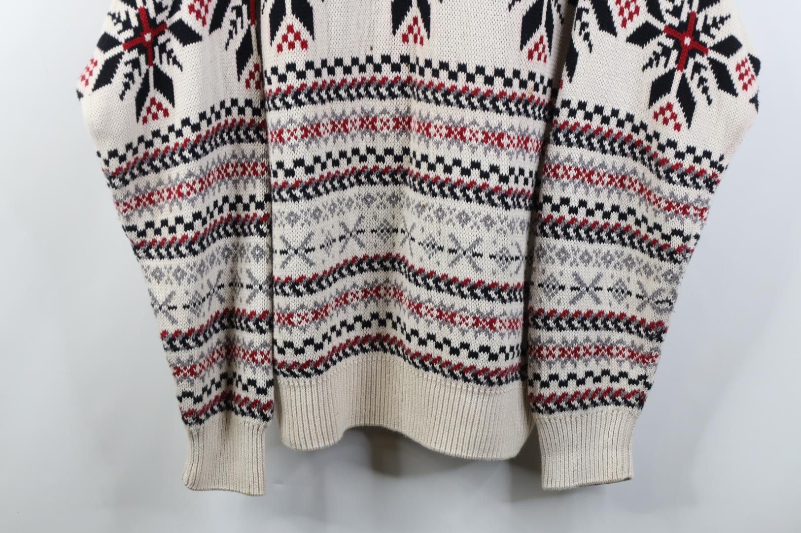 Vintage Vintage 90s Streetwear Knit Fair Isle Snowflake Sweater Size US XL / EU 56 / 4 - 3 Thumbnail
