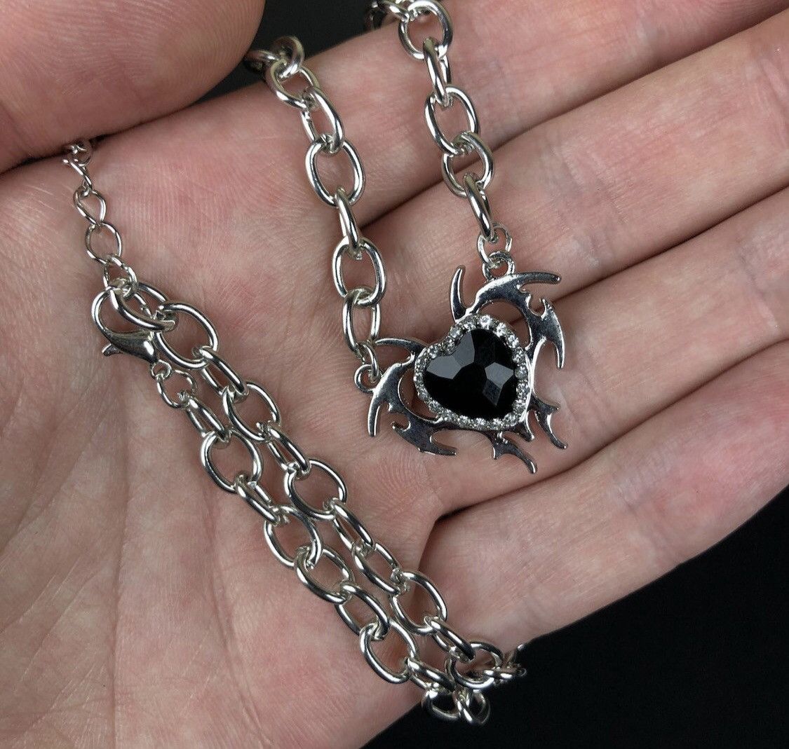 Jewelry Crystal Heart Chain Necklace Size ONE SIZE - 1 Thumbnail