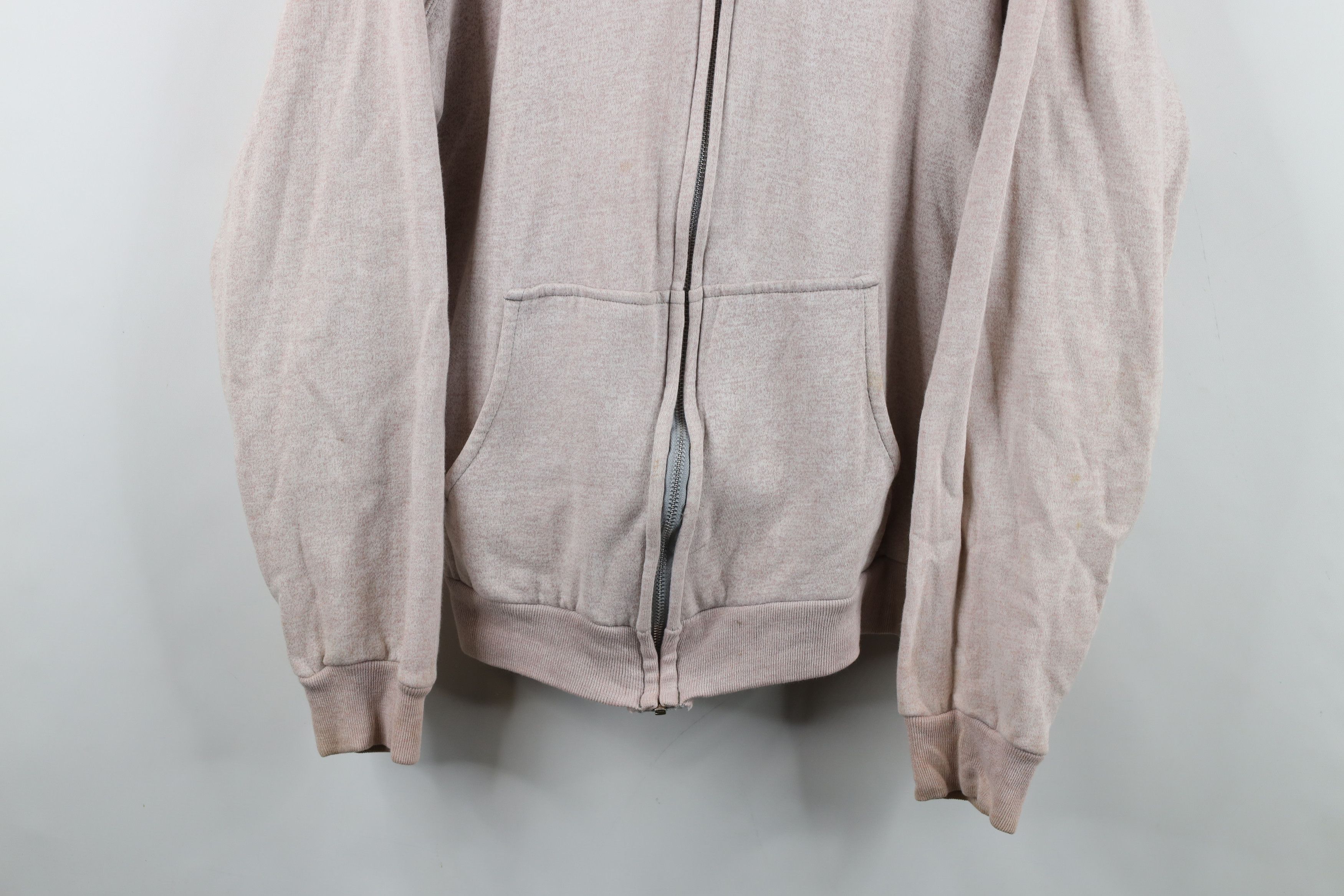 Vintage Vintage 80s Streetwear Blank Full Zip Hoodie Heather Pink Size US L / EU 52-54 / 3 - 3 Thumbnail