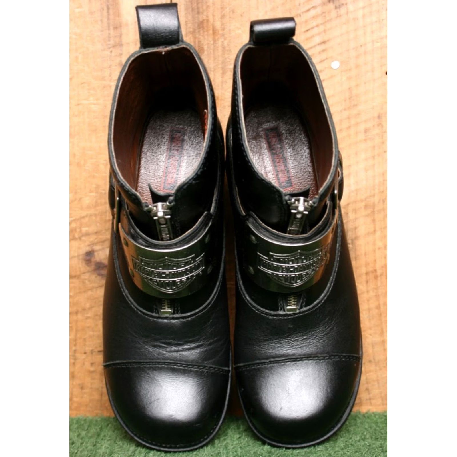 Harley Davidson Harley-Davidson Charisma Boots Biker Leather Ankle Zip Front Metal Logo Plate Sz. 6 Womens Black Size US 4 / IT 34 - 7 Thumbnail